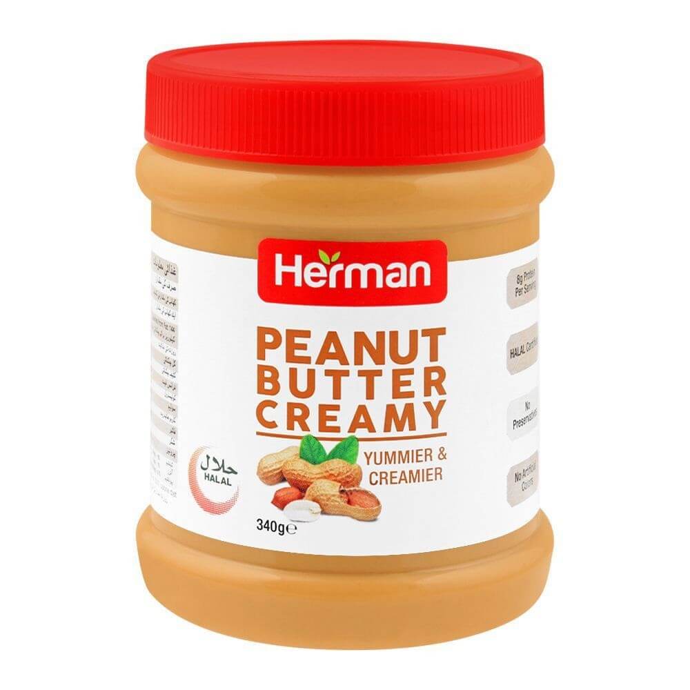 HERMAN CREAMY PEANUT BUTTER 340G